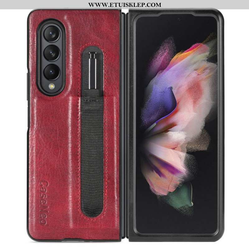 Futerały do Samsung Galaxy Z Fold 3 5G Stylowy Skórzany Uchwyt Na Rysik Caseneo